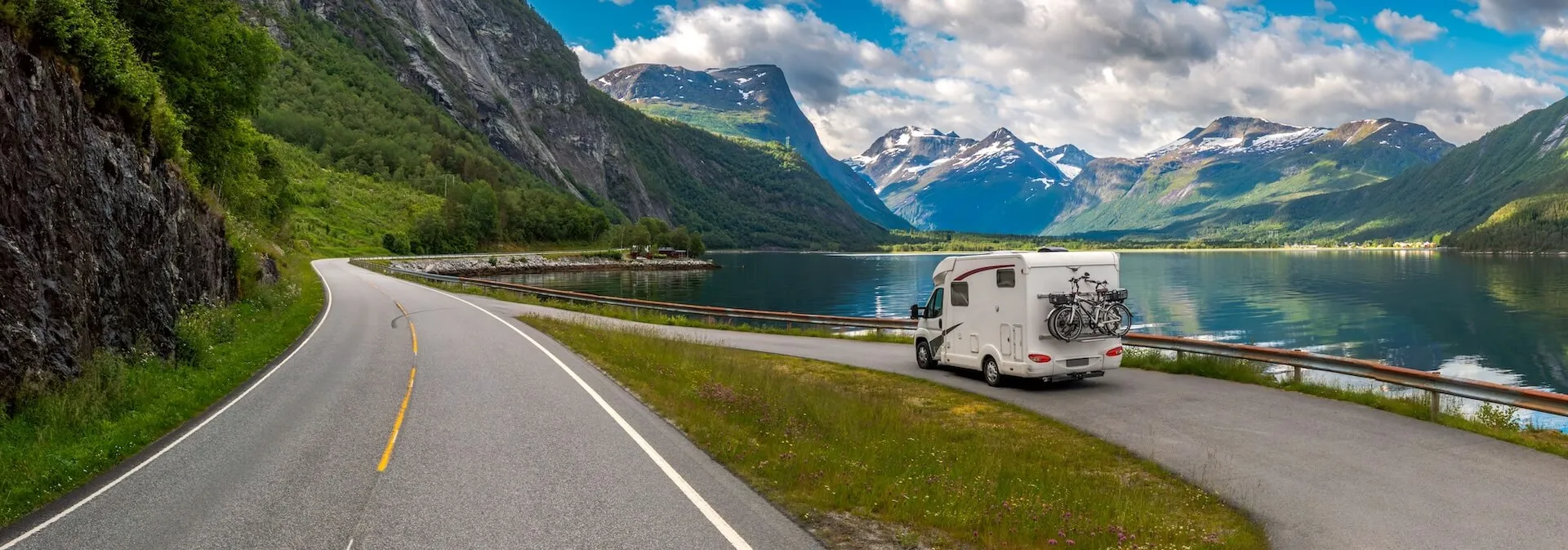 Camper van in beautiful Bulgarian landscape